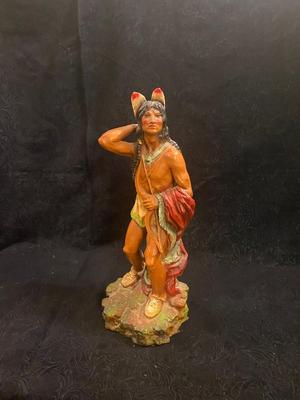 NATIVE AMERICAN WARRIOR COMPOSITE STATUE