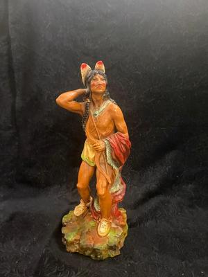 NATIVE AMERICAN WARRIOR COMPOSITE STATUE