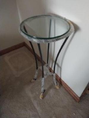 New Iron Plant Stand with Glass Top