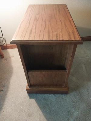 Side Table With Storage & Table Lamp