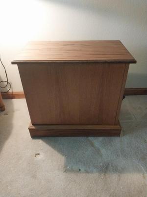 Side Table With Storage & Table Lamp