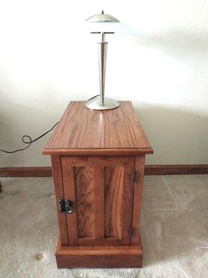 Side Table With Storage & Table Lamp