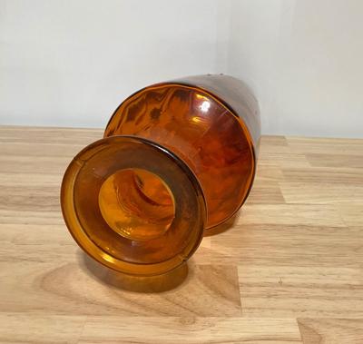 Tall multicolor orange/pink Crackle Glass Vase