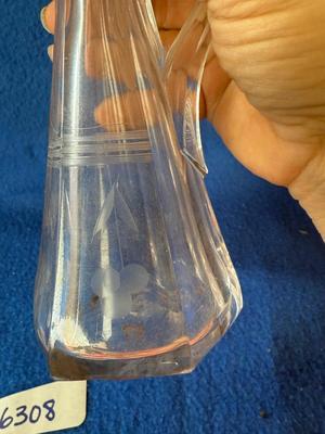 Cruet with etched olive twig