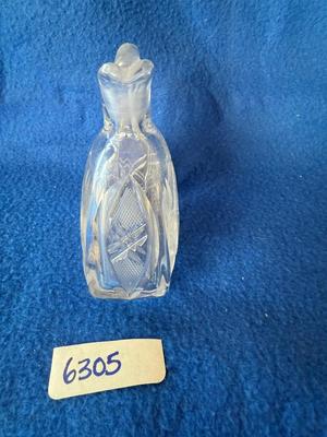 Etched glass small pitcher