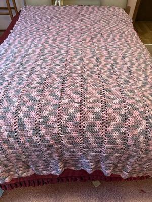 Pink & gray afghan