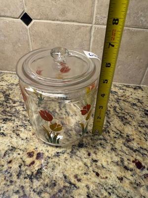 Anchor Hocking tulip design lidded canister