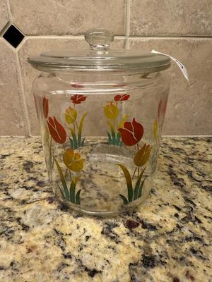Anchor Hocking tulip design lidded canister