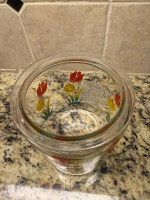 Anchor Hocking tulip design lidded canister