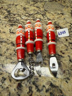 Wooden Santa bar openers