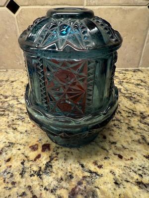 Indiana glass Stars and Stripes fairy lamp