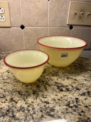 McK milk glass-2 bowls