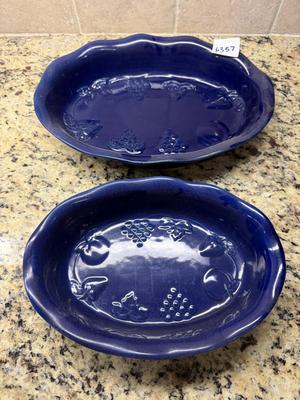 Cobalt blue casserole baking dishes-set of 2
