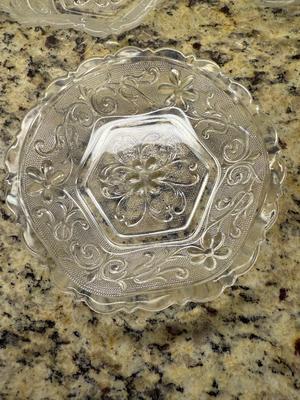 Set of 7-Indiana Tiara clear glass tray