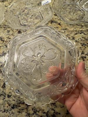 Set of 7-Indiana Tiara clear glass tray