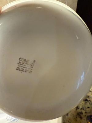 Cornflower blue pie plate & 2 white serving bowls