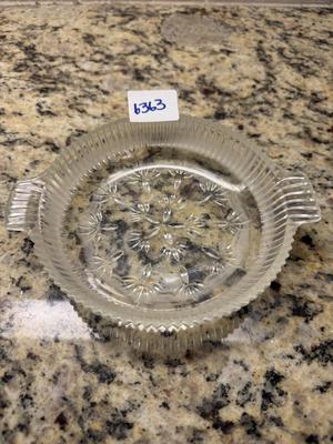 Crystal cut starburst candy dish