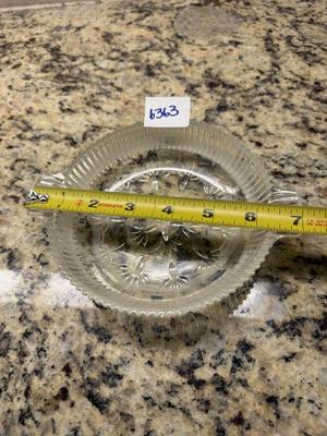 Crystal cut starburst candy dish