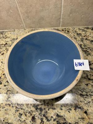 Blue stoneware mixing bowl