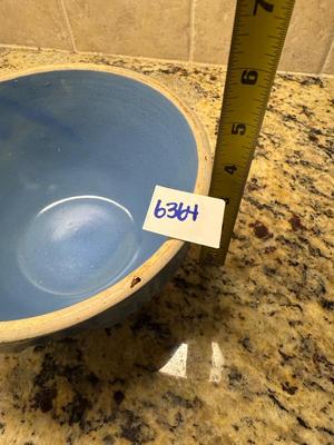Blue stoneware mixing bowl