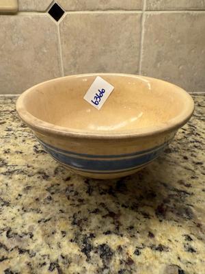 Blue striped stoneware bowl