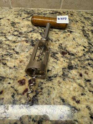 Corkscrew with wooden handle