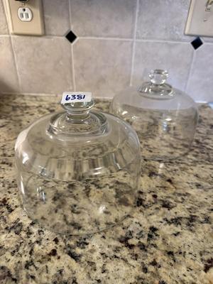 2 cheese domes-clear glass