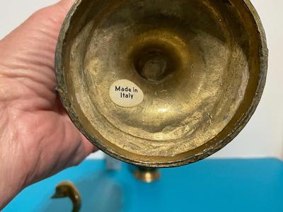 Vintage Decanter, Mini Solid Brass Swan, India Brass mini vase