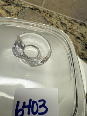 2 3/4 cup Corning Ware dish with lid