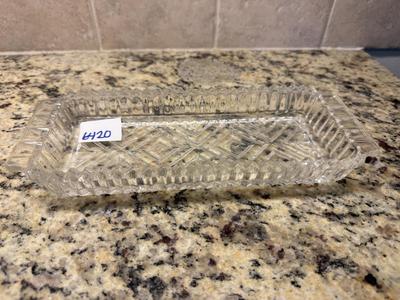 Oblong glass serving tray
