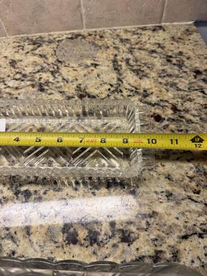 Oblong glass serving tray