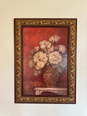 2 FLORAL PRINTS BY PAMELA GLADDING IN GORGEOUS DETAILED GOLD FRAMES