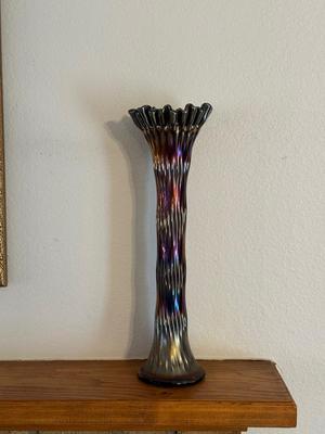 FENTON IRIDESCENT CARNIVAL GLASS VASE