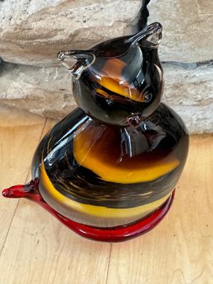 Hand Blown Glass - Cat Figurine - Unmarked