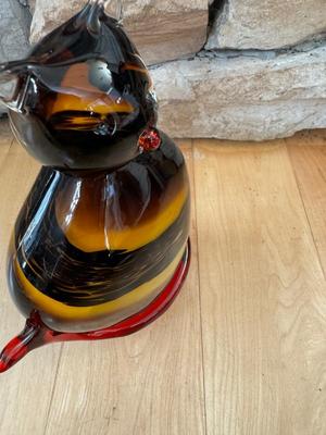 Hand Blown Glass - Cat Figurine - Unmarked