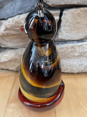 Hand Blown Glass - Cat Figurine - Unmarked