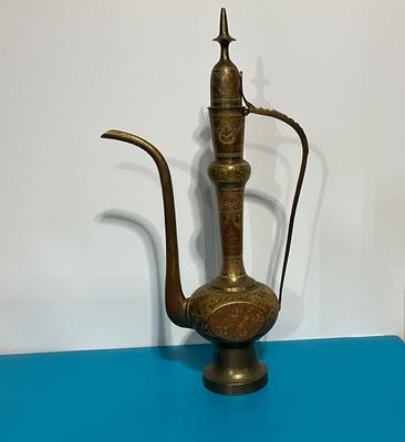 Vintage Brass Dallas Tea Pot, 21”