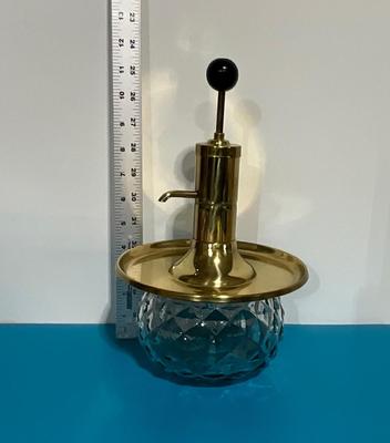 Clear Glass with gold tone top soap dispenser