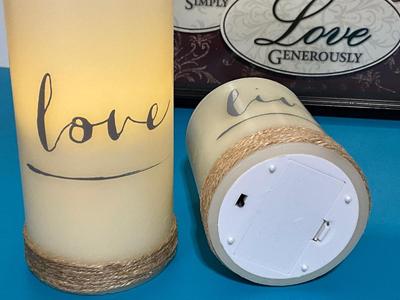 Lenox swans, battery candles, wall decor