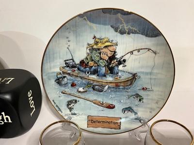 Determination Plate, glasses, dice