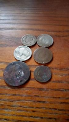 LOT 47 LOT OF SIX OLD COINS
