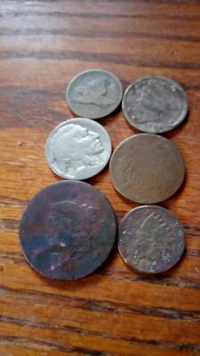 LOT 47 LOT OF SIX OLD COINS
