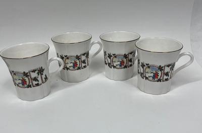 Vintage Rosewood China Noel Fine Bone China Christmas mugs / cups