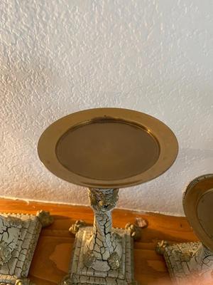 THREE CANDLE HOLDERS