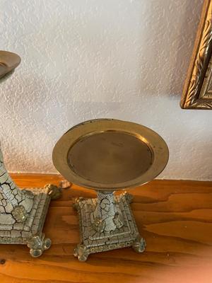 THREE CANDLE HOLDERS