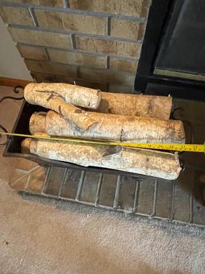 FIREWOOD STACK IN BRONZE COLORED HOLDER