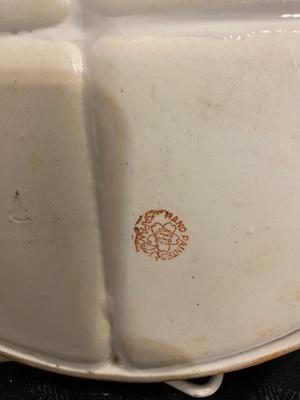 GREAT WALL OF CHINA SOUVENIR COIN, CARVED WOODEN BOX, HAND PAINTED DISH AND VASE