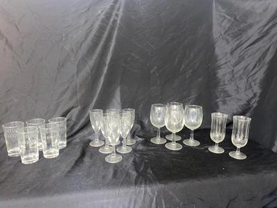 VINTAGE ETCHED DRINKING VESSELS