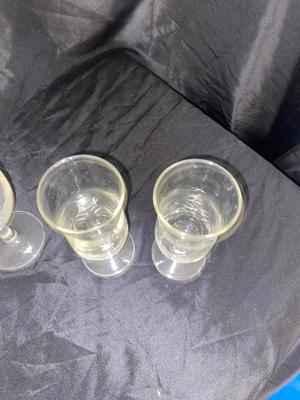 VINTAGE ETCHED DRINKING VESSELS