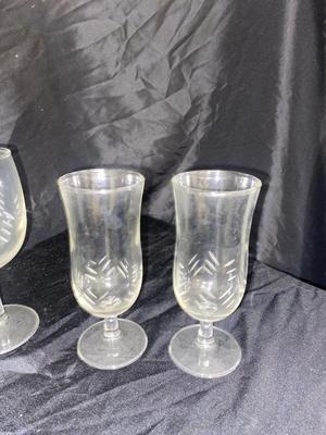 VINTAGE ETCHED DRINKING VESSELS